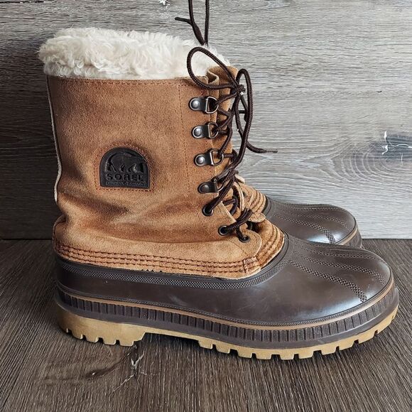 SOREL Vintage Kaufman Steel Shank Winter Snow Boots Size 9 Men - Picture 1 of 11